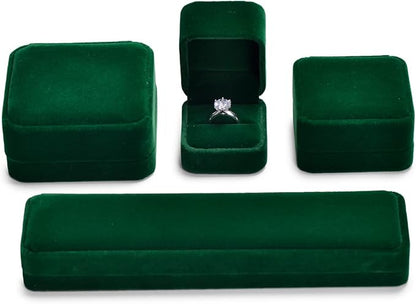 Green Small Necklace Box Velvet Jewelry Gift Box for Pendant Necklace Jewelry Pendant Gift Box