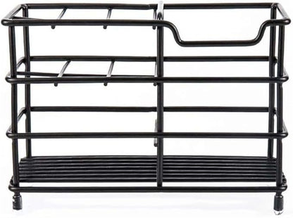 Stainless Steel Toothbrush and Toothpaste Holder for Bathroom – 7-Slot Black Organizer, Space-Saving Hygienic Storage with Modern Design for Countertop