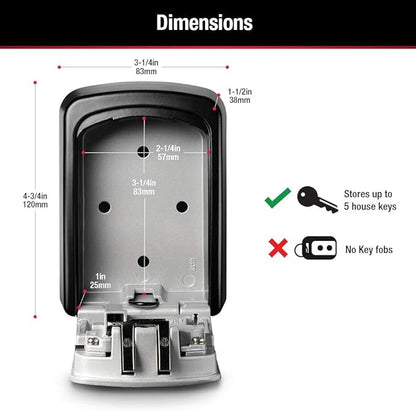 Master Lock Set Your Own combination Wall Mount Lock Box, 5 Key capacity, Black 5401EC