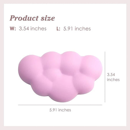 Cloud Wrist Rest Cushion for Mouse Ergonomic Soft PU Leather Memory Foam Wrist Pain Relief Mouse Wrist Support Pad with Anti-Skid Base for Office School Home Laptop & Computer Mouse (Pink)