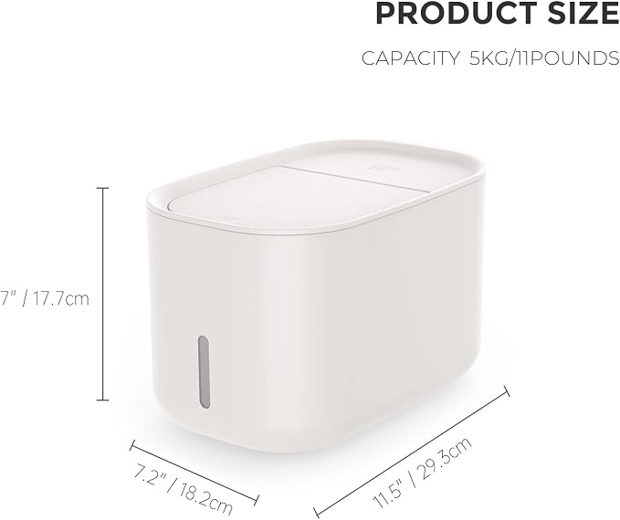 Zuutii Rice Storage Container, Dry Food Storage Bin, Pet Dog Cat Food Dispenser, 6.9Qt Large Storage Bin with Lid, Airtight Silicone Sealed & Moisture Proof, for Grain Cereal Soybean Corn (Lightcream)