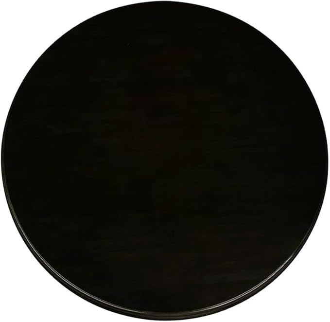Large Lazy Susan Turntable 24 inch Wooden Round Tray Rotating for Dining Table Top Centerpiece Silent Smooth SpinBy Hand Kitchen Turntable Organizer, Easy to Clean Black