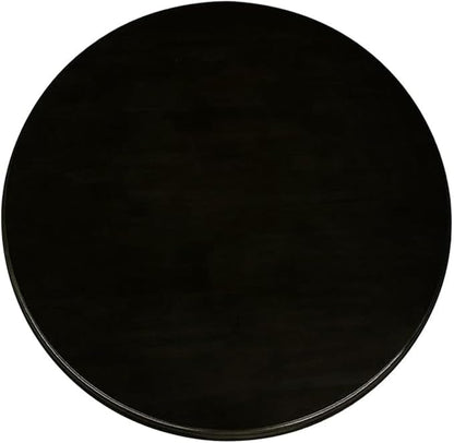 Large Lazy Susan Turntable 24 inch Wooden Round Tray Rotating for Dining Table Top Centerpiece Silent Smooth SpinBy Hand Kitchen Turntable Organizer, Easy to Clean Black
