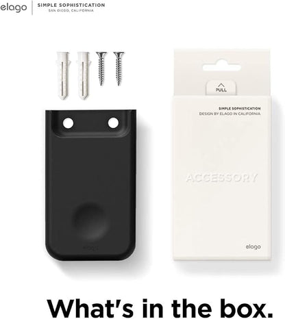 elago Universal Remote Holder Mount Compatible with Apple TV Remote and All Other Remote Controls - Adhesive Tape or Screw Mounting Options, Available Wired Charging [Medium] [Black]