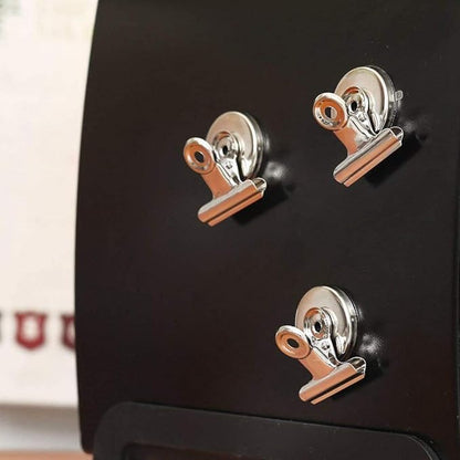 Grtard 60pack Magnetic Clips Heavy Duty, Silver Magnet Clips for Fridge, Refrigerator Magnets, Strong Magnetic Clip,Scratch Free Magnets with Clip for Refrigerator, Whiteboard, Classroom, Locker