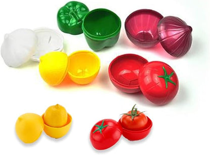 5-Piece Set Fruit Container Refrigerator,Onion Storage, Vegetable Storage, Onion, Lemon, Green Pepper, Tomato, Garlic Storage Container, Refrigerator Preservation