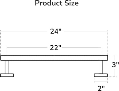 USHOWER Light Gold Towel Bar, 22-Inch Towel Racks for Bathroom Wall-Mounted, SUS304 Stainless Steel Towel Rod (Total Length 24-Inch)