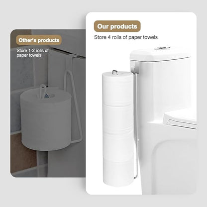 2Pcs Over The Tank Toilet Paper Holder for 4 Roll Tissue，Bathroom Toilet Paper Roll Storage Holder Wall Mount Brushed Nickel,Metal Hanging Toilet Paper Holder Dispenser,Organizer