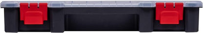 2-Pack Small Parts Organizer Box – Stackable Hardware Storage Organizer Case with 20 Compartments & Dividers – Screw, Nut, Bolt, Drill Bit Organizer for Garage, Workshop, Crafts