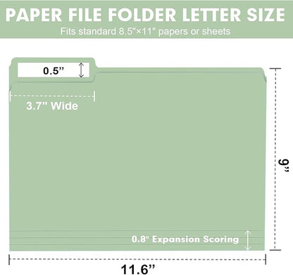 File Folder, RAZCC 150 Pack Colored File Folders, 1/3 Cut Tab File Folder Letter Size, Filing Folders with Tabs for Office School Business Use, Assorted 10 Colors