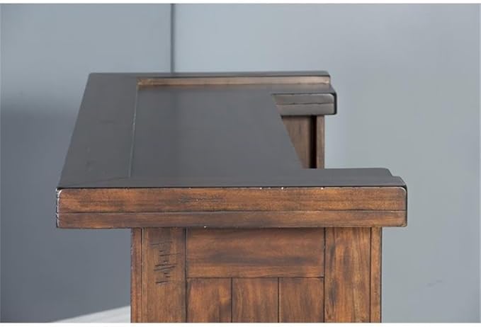Sunny Designs Tuscany 78" Farmhouse Wood Bar Unit in Medium Brown