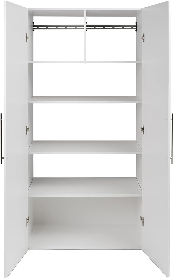 Prepac HangUps Large Storage Cabinet - Immaculate White 36" Cabinet with Storage Shelves and Doors; Ideal for Bin and General Storage Solutions