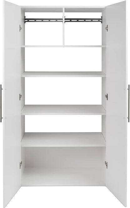 Prepac HangUps Large Storage Cabinet - Immaculate White 36" Cabinet with Storage Shelves and Doors; Ideal for Bin and General Storage Solutions