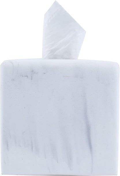 Hymmah Modern Square Tissue Box Cover Holder,Bathroom Accessories Decor Unique Design Tissue Box Cover for Bathroom Vanity Counter Tops Also Great for Bedrooms and Living Rooms