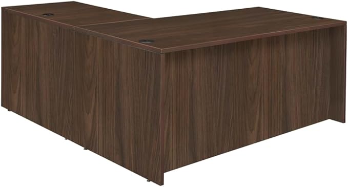 Regency Legacy 60 x 65 in. L Desk with Double Full Pedestal Drawer Unit- Neo Walnut