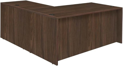 Regency Legacy 60 x 65 in. L Desk with Double Full Pedestal Drawer Unit- Neo Walnut