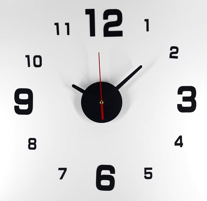 OceeK DIY Wall Clock, Modern Silent Non-Ticking, Battery Operated, 3D Quality Quartz Frameless Wall Closks,8-15" Round