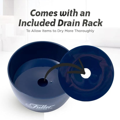 Fuller Brush Handy Holder with Drain Rack – Small Sink Caddy for Organizing Cleaning Sponges & Tools – Removable Drain Tray, Dishwasher Safe – White