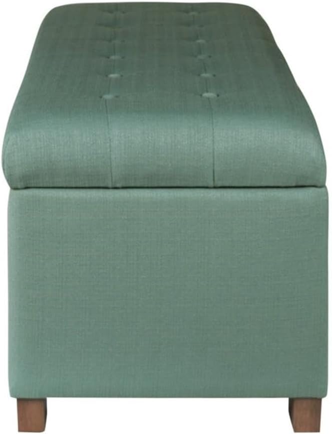 HomePop Large Storage Ottoman Bench with Lift Off Lid, Teal 46" x 18" x 18"