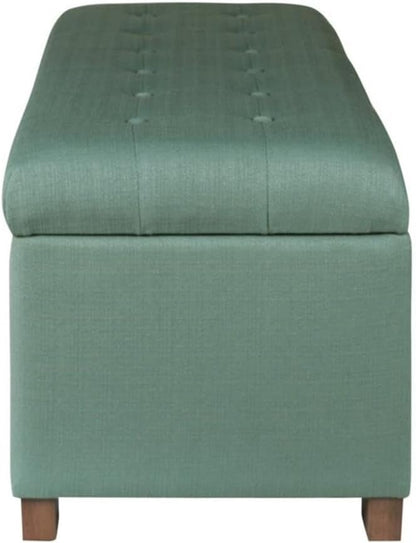 HomePop Large Storage Ottoman Bench with Lift Off Lid, Teal 46" x 18" x 18"