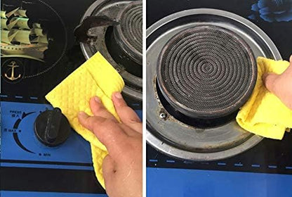 Reusable Cleaning Cellulose Sponge Cloths Absorbent Wipes Clean Kitchen Car Dish Eco-Friendly Dishcloth Hand Towel Auto - 1pack (5pcs)
