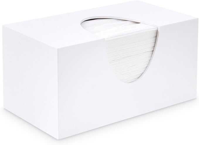 Tissue Box Cover Rectangle - Tissue Box Holder Rectangular - Compatible with Puffs - Acrylic White Bathroom Accessories Décor