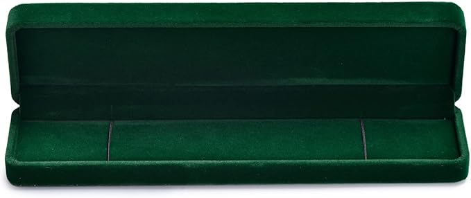 Green Small Long Chain Velvet Jewelry Gift Box for Necklace & Bracelet