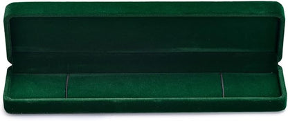 Green Small Long Chain Velvet Jewelry Gift Box for Necklace & Bracelet
