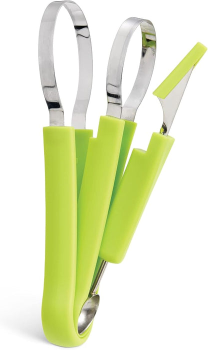 HIC Kitchen 4-in-1 Fruit Tool Set, Stainless Steel Blades