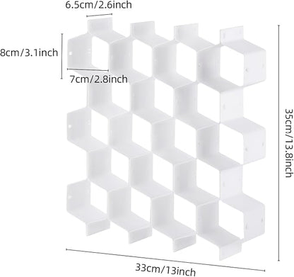 32Pcs Honeycomb Drawer Organizer Divider for Underwear Socks Bras Ties Belts Scarves (112 Slots)