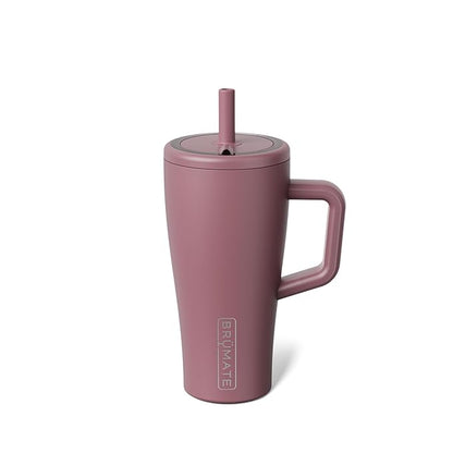 BrüMate Era 20 oz Tumbler with Handle and Straw | 100% Leakproof Insulated Tumbler with Lid and Straw | Made of Stainless Steel | Cup Holder Friendly Base | 20oz (Rose Taupe)