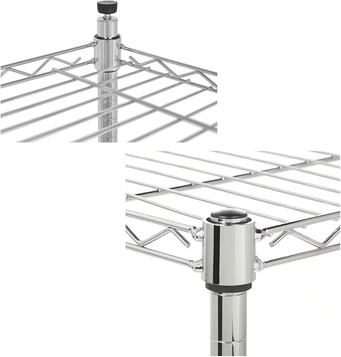 hiLISS Heavy-Duty Chrome Steel Wire Shelving NSF Certified. Adjustable Storage Rack for Kitchen,Garage,and Laundry Utility Room (Chrome-5Tiers-36x14x72)