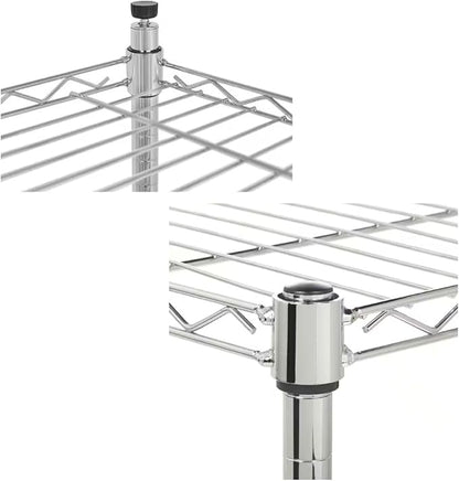 hiLISS Heavy-Duty Chrome Steel Wire Shelving NSF Certified. Adjustable Storage Rack for Kitchen,Garage,and Laundry Utility Room (Chrome-5Tiers-36x14x72)
