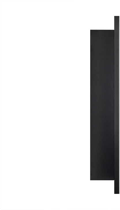 TEHOME 17.5'' x 29'' Black Recessed and Surface Mount Bathroom Medicine Cabinet with Mirror Matt Black Square Cornered Metal Framed Rounded Rectangle Medicine Cabinet Mirror