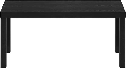 Furinno Classic Coffee Table, Modern Rectangle Coffee Table with 1.8 Inch Thick Tabletop, Side Table for Living Room, Home Office, Classic Black
