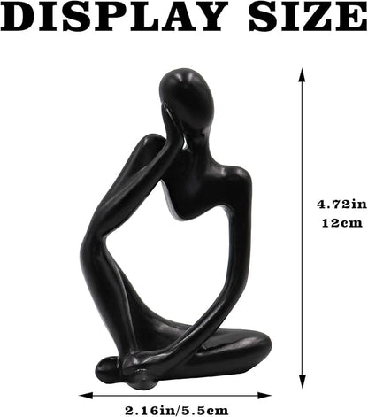 Thinker Statues and Sculptures, Resin Thinker Statue Ornaments, Abstract Style Sculptures, Housewarming Gifts, Housewarming Decorations, Living Room Dining Desk Decorations(Black Right, Small)
