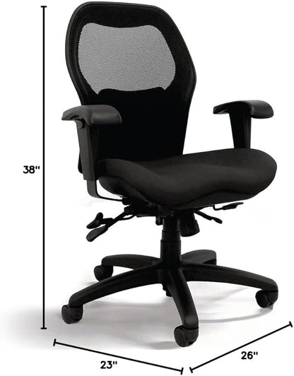 Seating Sola LT Ergonomic Office Chair | Comfortable Mid Back Computer Chair | Back Support Office Chair | Ultra-Soft | Ergonomic Lumbar Support Chair | (Steel Gray)