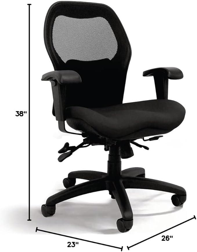 Seating Sola LT Ergonomic Office Chair | Comfortable Mid Back Computer Chair | Back Support Office Chair | Ultra-Soft | Ergonomic Lumbar Support Chair | Swivel Computer Task Chair