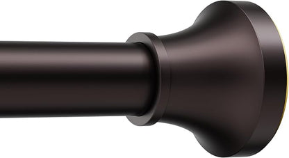 Adjustable Shower Curtain Rod 31-80 Inch, Never Rust Stainless Steel Brown Tension Rod, 1" Heavy Duty No-Drill for Bathroom, Kitchen & Closet