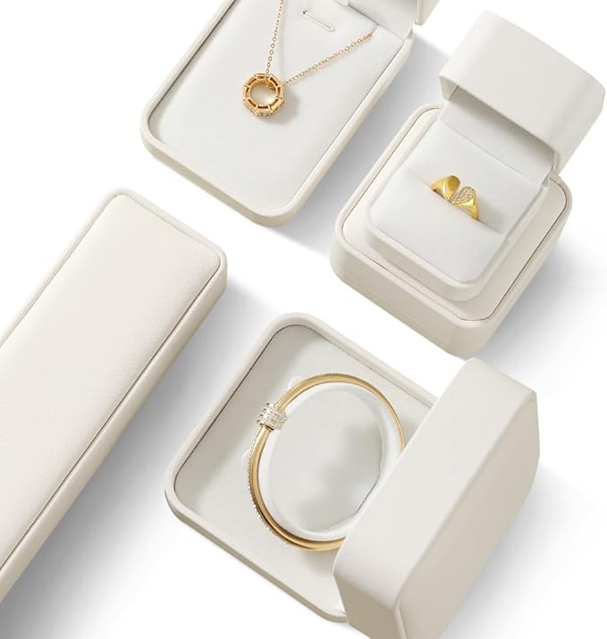 Earring Box, Leather Earring Gift Box,Premium Earring Boxes For Jewelry Gift,Luxury Earring Boxes (White)