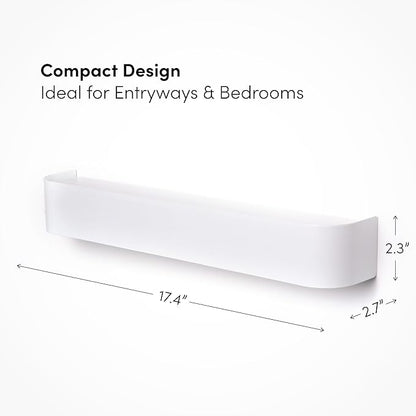 Modern Wall-Mounted Coat Rack with Shelf – Heavy-Duty Steel, 5 Sturdy Hooks, Powder-Coated Finish, Space-Saving Entryway Organizer with Mounting Hardware – Sleek & Minimalist Design (White)
