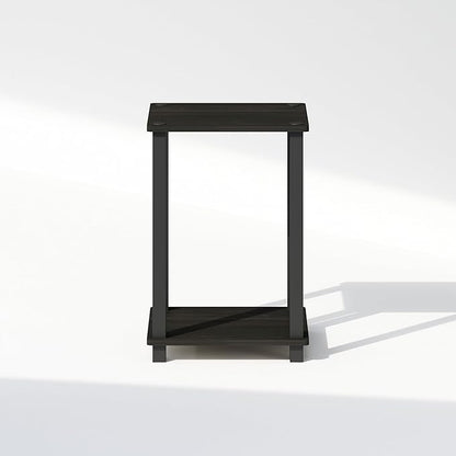 Furinno Simplistic Night Stand, 2-Tier Small Nightstand with Open Shelf, Toolless Assembly Bedside Table, End Table, Side Table, for Bedroom, Closet, Dorm, Espresso