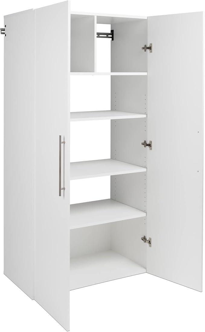 Prepac HangUps Large Storage Cabinet - Immaculate White 36" Cabinet with Storage Shelves and Doors; Ideal for Bin and General Storage Solutions