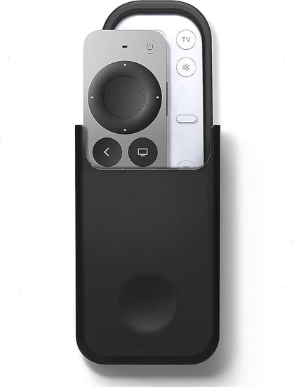 elago Universal Remote Holder Mount Compatible with Apple TV Remote and All Other Remote Controls - Adhesive Tape or Screw Mounting Options, Available Wired Charging [Medium] [Black]