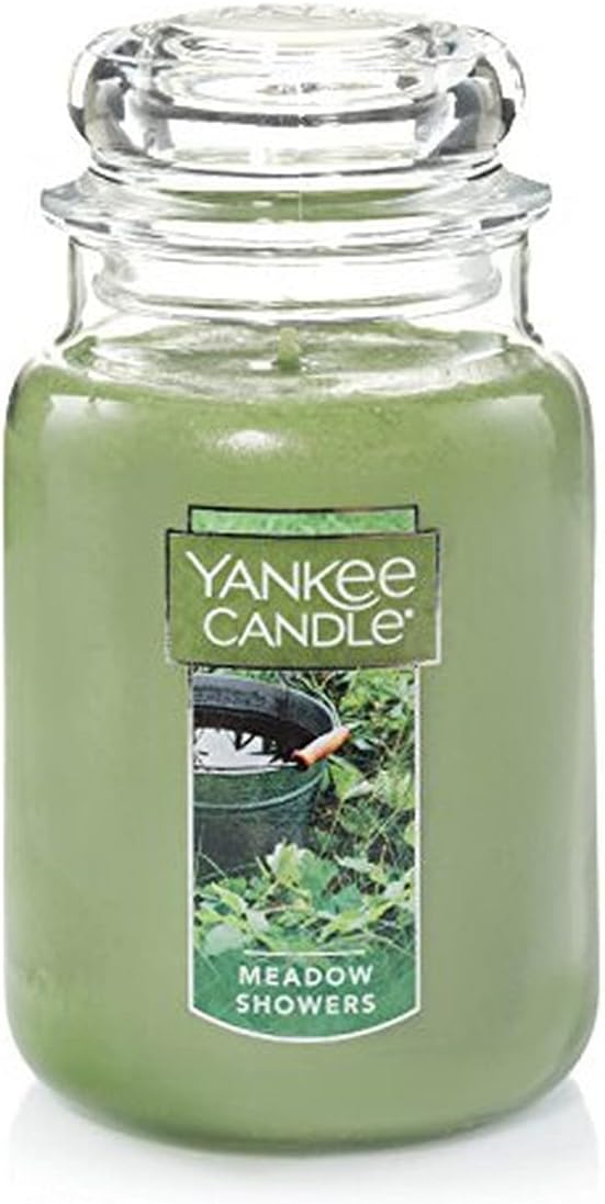 Yankee Candle Meadow Showers Scented Classic 22oz Large Jar Single Wick Candle Over 110 Hours of Burn Time Green