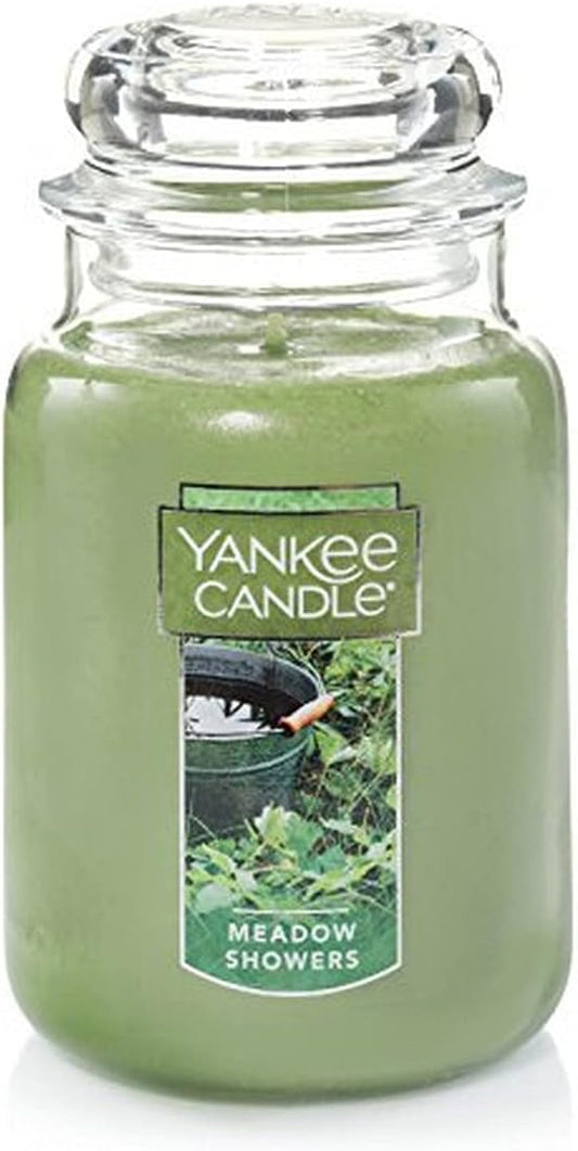 Yankee Candle Meadow Showers Scented Classic 22oz Large Jar Single Wick Candle Over 110 Hours of Burn Time Green