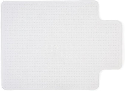 Staples Office Chair Mat, Clear Floor Mats with Lip, Low-Pile Carpets, Extended Under-Desk Coverage, 48 x 36 Inch, Smooth Glide