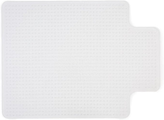Staples Office Chair Mat, Clear Floor Mats with Lip, Low-Pile Carpets, Extended Under-Desk Coverage, 48 x 36 Inch, Smooth Glide
