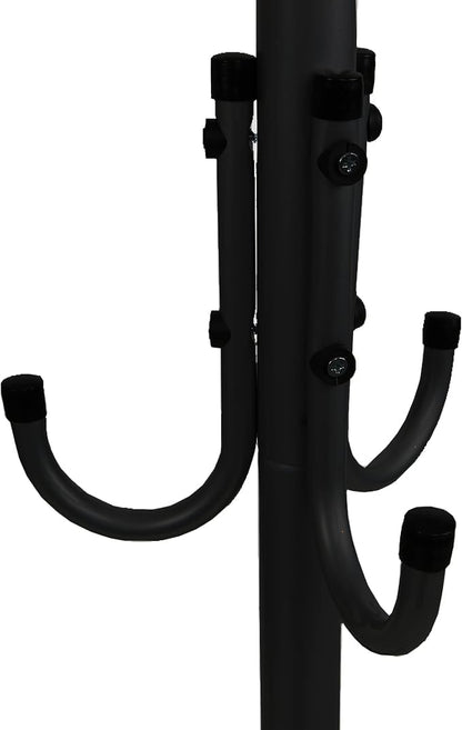 Mind Reader Freestanding Coat Rack, Multi-Tier Organizer for Office and Entryway, Metal, Black