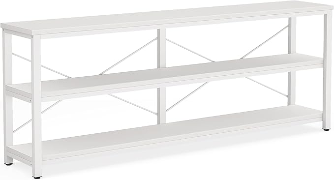 Tribesigns 71" Sofa Tables,Extra Long Couch Table, Narrow Long Console Table, Entryway Table,Sofa Table with 3 Tiers Storage Shelves (White)